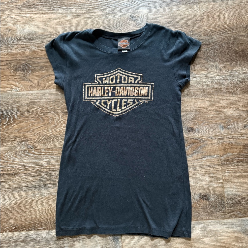 Harley-Davidson Black and Gold Tee